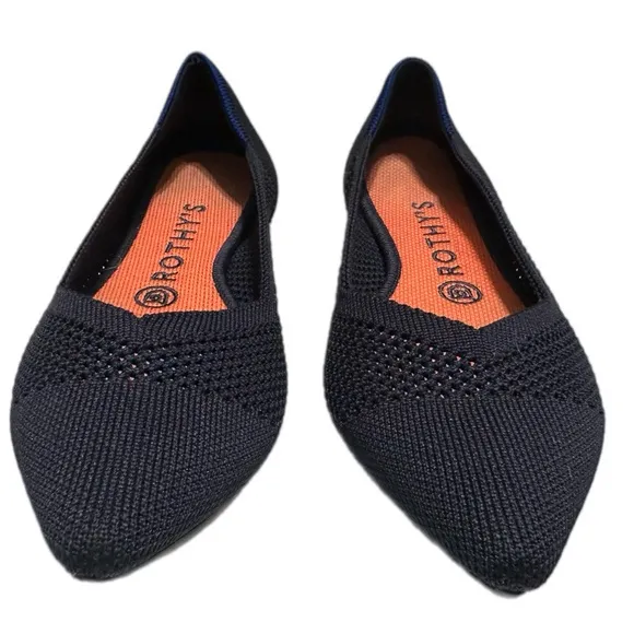 Rothy's The Point Maritime Navy Lattice Stitch Ballet Flats Women’s Size W8