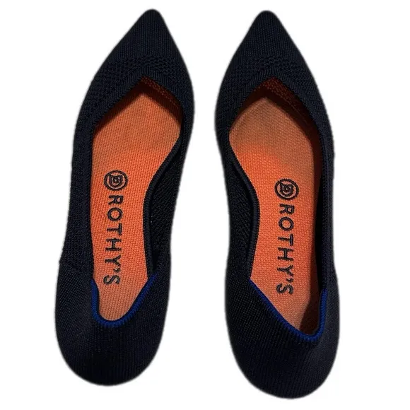 Rothy's The Point Maritime Navy Lattice Stitch Ballet Flats Women’s Size W8