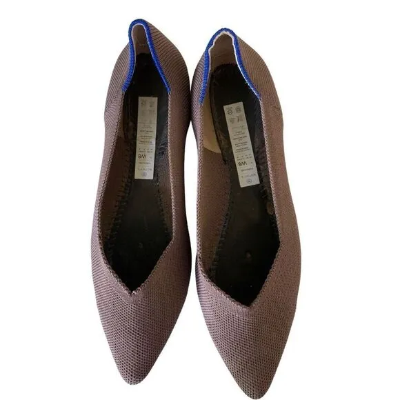 Rothy's The Point pointed flats no insoles women's size 8