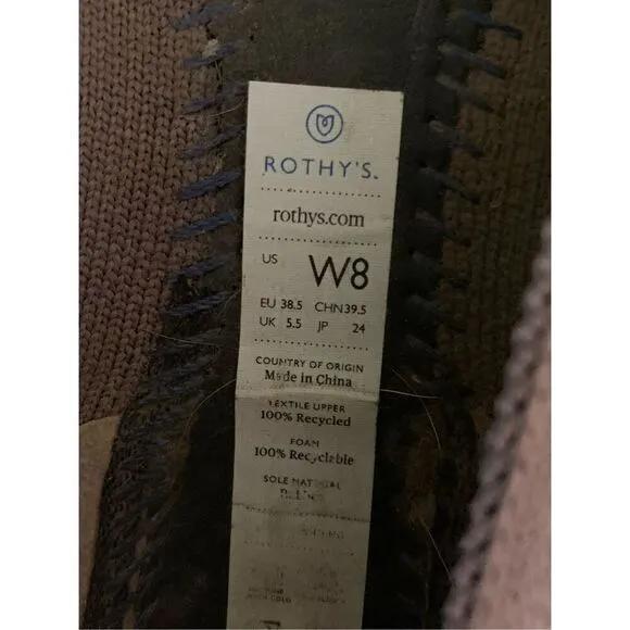 Rothy's The Point pointed flats no insoles women's size 8