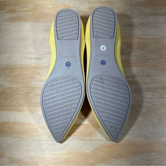 Rothy’s The Point Marigold Yellow Knit Flats Women’s Size 8