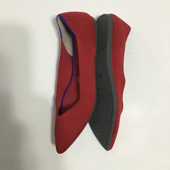 Rothy’s Womens Casual pointed toe Slip On Ballet flats chili red  size W9