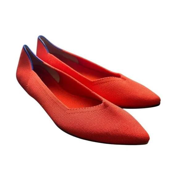 Rothy's Women's Orange Flats Pointed Toe Size 10w