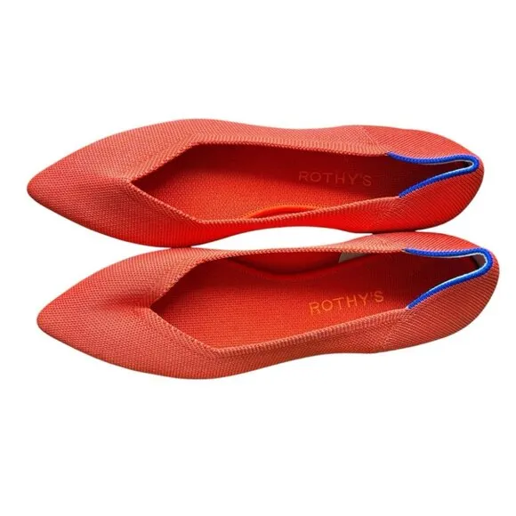 Rothy's Women's Orange Flats Pointed Toe Size 10w