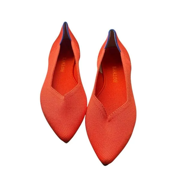 Rothy's Women's Orange Flats Pointed Toe Size 10w