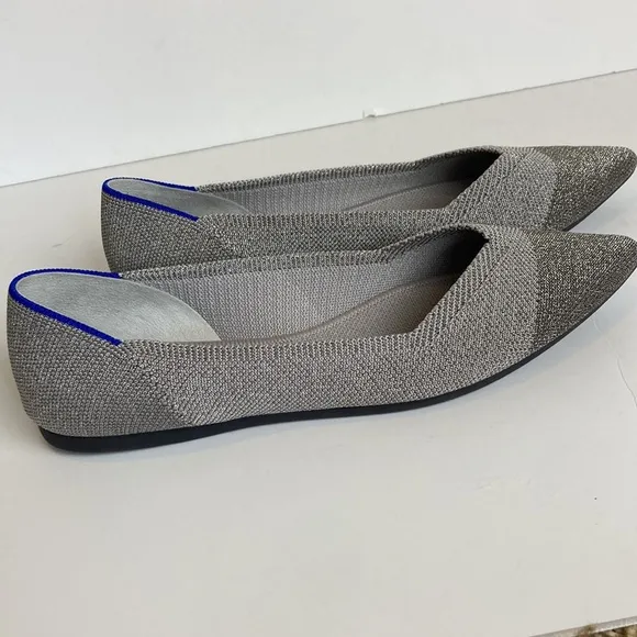 Rothy's Womens The Point Metallic Pointed Toe Slip On Ballet Flats Size 8.5