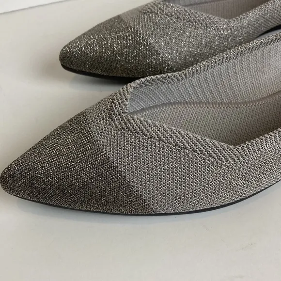 Rothy's Womens The Point Metallic Pointed Toe Slip On Ballet Flats Size 8.5
