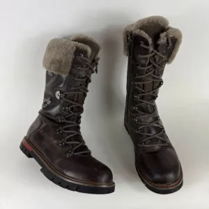 Royal Canadian Sherbrooke Snow Boots Women's 8 Brown Leather Shearling Cuff