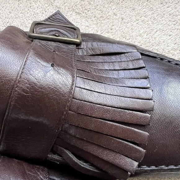 S. Maria Hand Made Shoes of Class Brown Buttery Leather Loafers Men 8.5 D Tassle