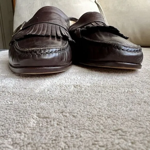 S. Maria Hand Made Shoes of Class Brown Buttery Leather Loafers Men 8.5 D Tassle