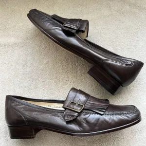 S. Maria Hand Made Shoes of Class Brown Buttery Leather Loafers Men 8.5 D Tassle