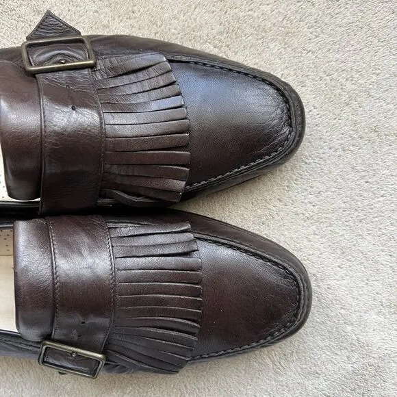 S. Maria Hand Made Shoes of Class Brown Buttery Leather Loafers Men 8.5 D Tassle