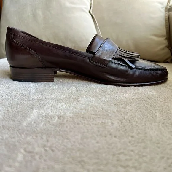 S. Maria Hand Made Shoes of Class Brown Buttery Leather Loafers Men 8.5 D Tassle