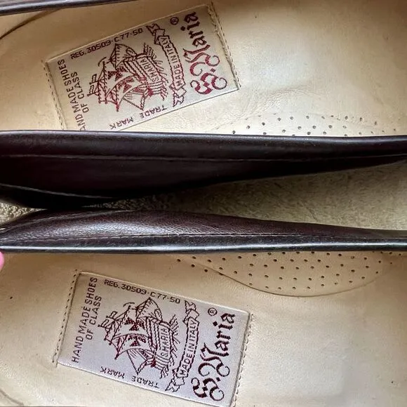 S. Maria Hand Made Shoes of Class Brown Buttery Leather Loafers Men 8.5 D Tassle