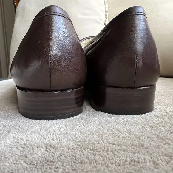 S. Maria Hand Made Shoes of Class Brown Buttery Leather Loafers Men 8.5 D Tassle