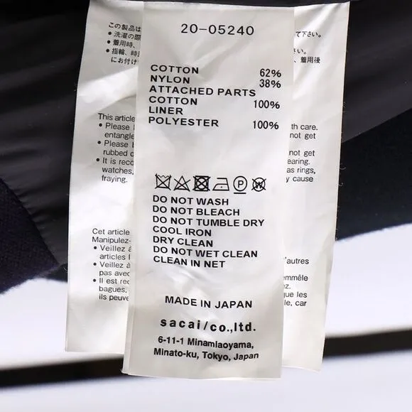 Sacai Zipped Hoodie Mini Dress in Black Cotton