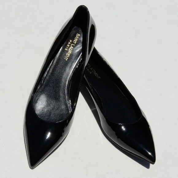 SAINT LAURENT YSL Paris 10 Patent Leather Ballerina Pointed toe flats 40 $595