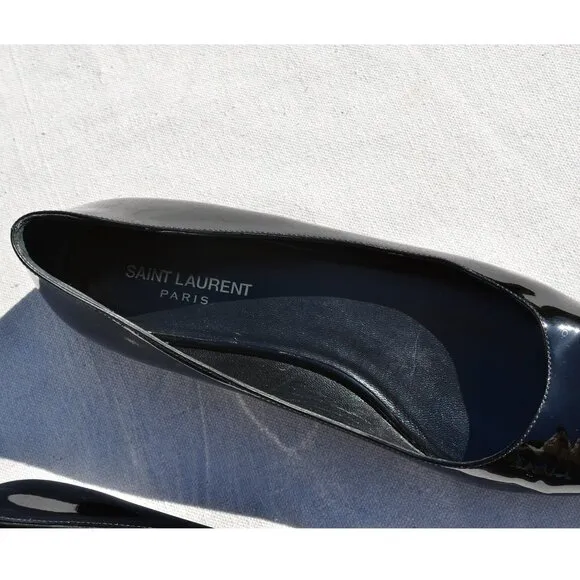 SAINT LAURENT YSL Paris 10 Patent Leather Ballerina Pointed toe flats 40 $595