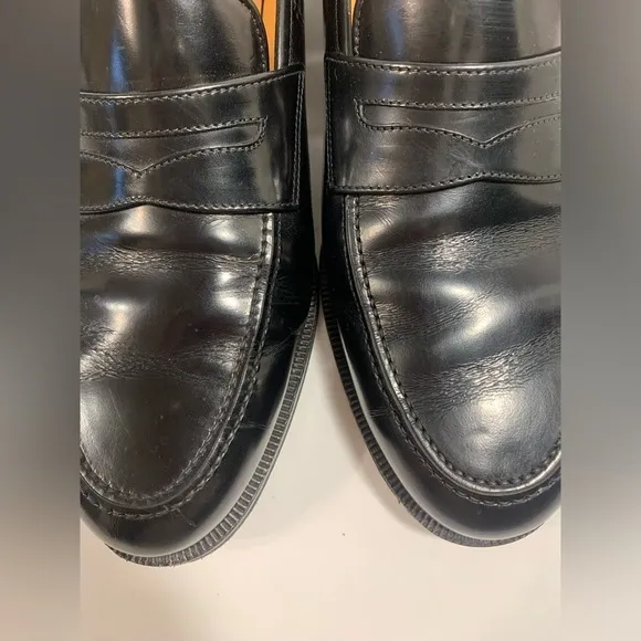 Salvatore Ferragamo Black Leather Mens Penny‎ Loafers 8.5 EE