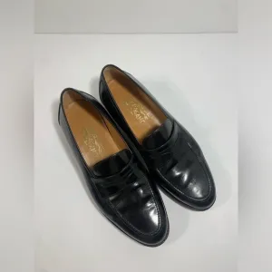 Salvatore Ferragamo Black Leather Mens Penny‎ Loafers 8.5 EE