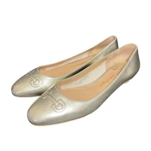 Salvatore Ferragamo - Gold Ballet Flats w/ Embossed Design Womens Flats Size 7.5