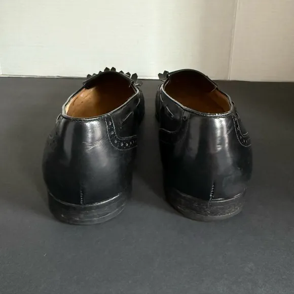 SALVATORE FERRAGAMO Kiltie Tassel Black Leather Loafers Dress Shoes US 10.5 D