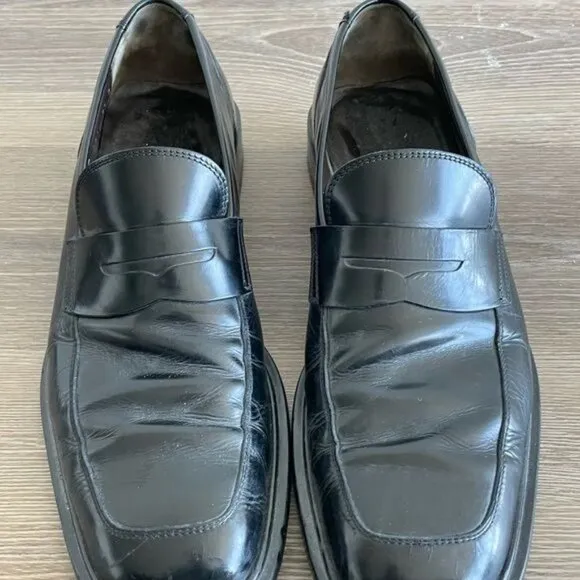 SALVATORE FERRAGAMO Mens Classic Black Loafers Size 9.5