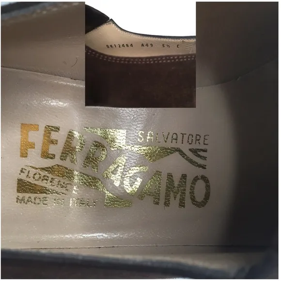 SALVATORE FERRAGAMO Shoes Classic Slip-on Loafers Suede Brown Size 5.5