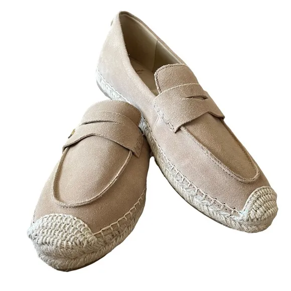 Sam Edelman Kai Tailored Platform Espadrille Taupe Loafers Size 10