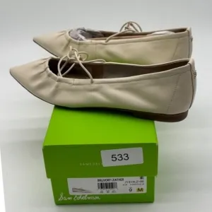 Sam Edelman Leather Ballet Flats‎ Pointed Toe Dressy Beige Size 9M