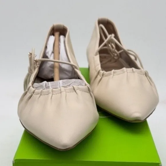 Sam Edelman Leather Ballet Flats‎ Pointed Toe Dressy Beige Size 9M