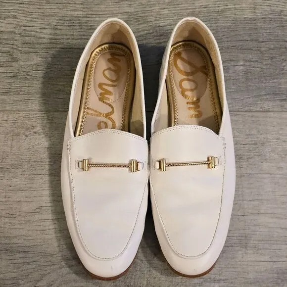 Sam Edelman Lior White Leather Classic Loafers 9.5