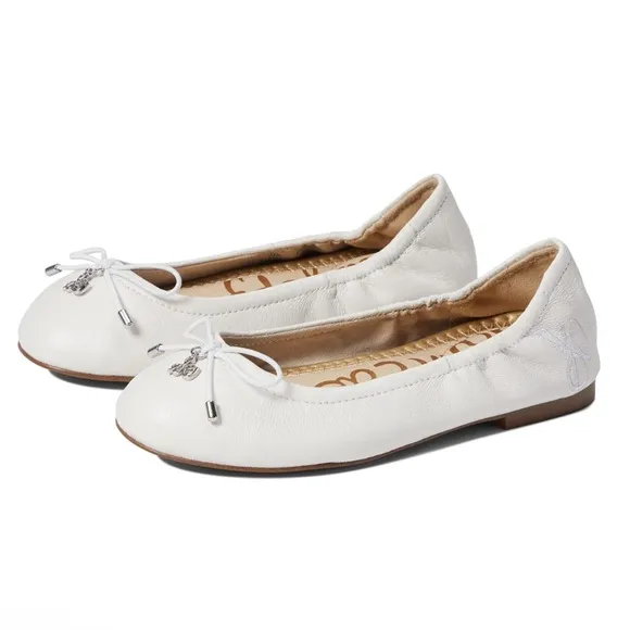 Sam Edelman Little Girls' Sam Edelman Felicia Flat Flats in White Leather size 3