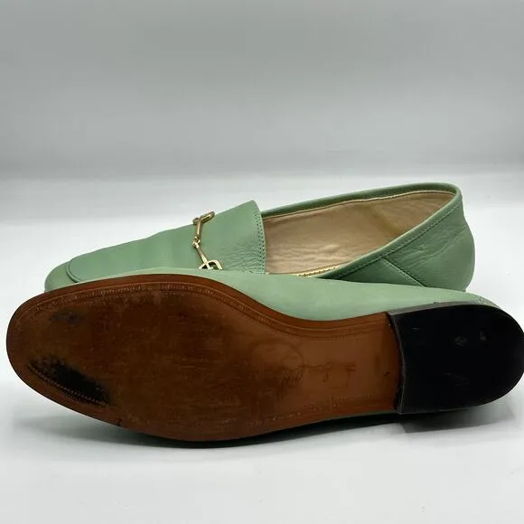 SAM EDELMAN Loraine Leather Horsebit Loafers Sea Glass Green Sz 11