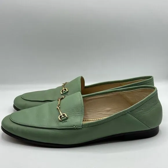 SAM EDELMAN Loraine Leather Horsebit Loafers Sea Glass Green Sz 11
