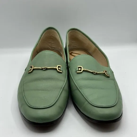 SAM EDELMAN Loraine Leather Horsebit Loafers Sea Glass Green Sz 11