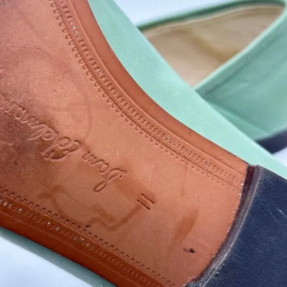 SAM EDELMAN Loraine Leather Horsebit Loafers Sea Glass Green Sz 11