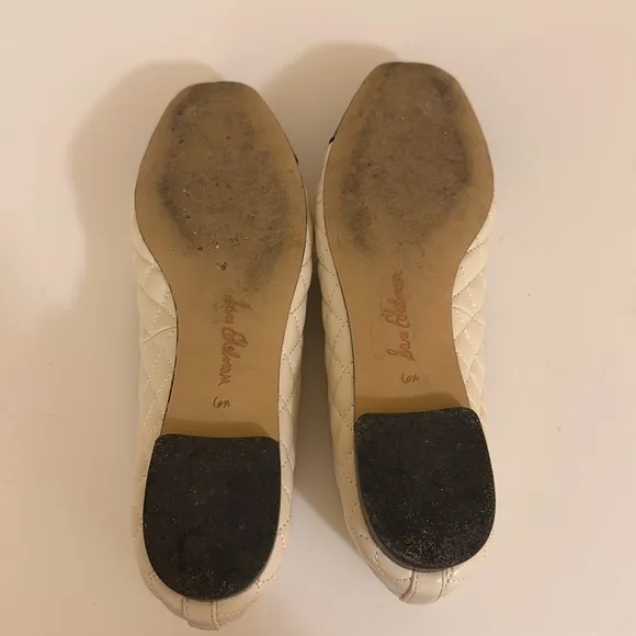 Sam Edelman Marilyn Ivory/Black Ballet Flats 6.5