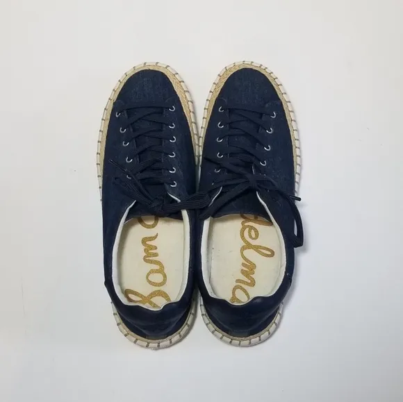SAM EDELMAN Womens Denim Jean Espadrilles Size 7
