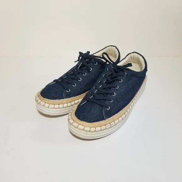 SAM EDELMAN Womens Denim Jean Espadrilles Size 7