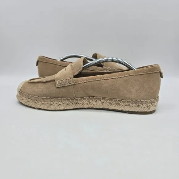 Sam Edelman Women's Kai Suede Espadrille Flat Loafers Casual Beige Size 7.5M