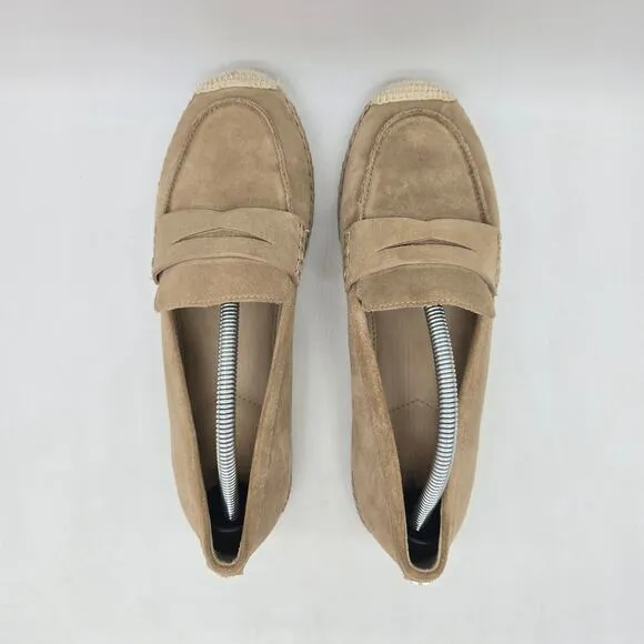 Sam Edelman Women's Kai Suede Espadrille Flat Loafers Casual Beige Size 7.5M