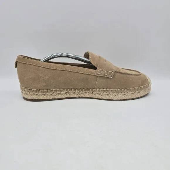 Sam Edelman Women's Kai Suede Espadrille Flat Loafers Casual Beige Size 7.5M