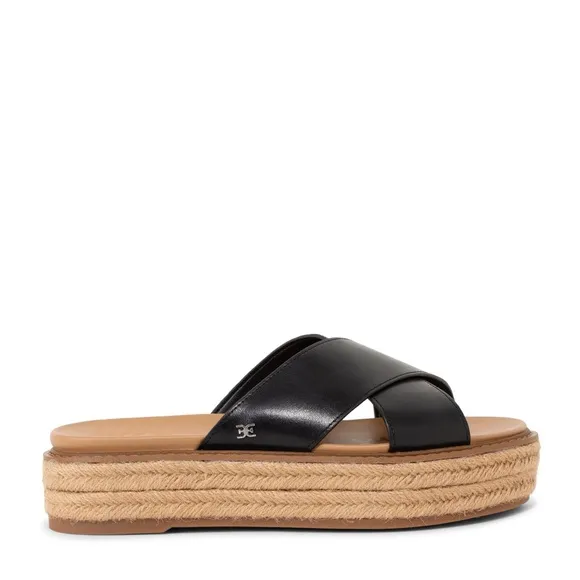 Sam Edelman Women's Korina Crossover Strap Espadrille Platform Slide Sandals