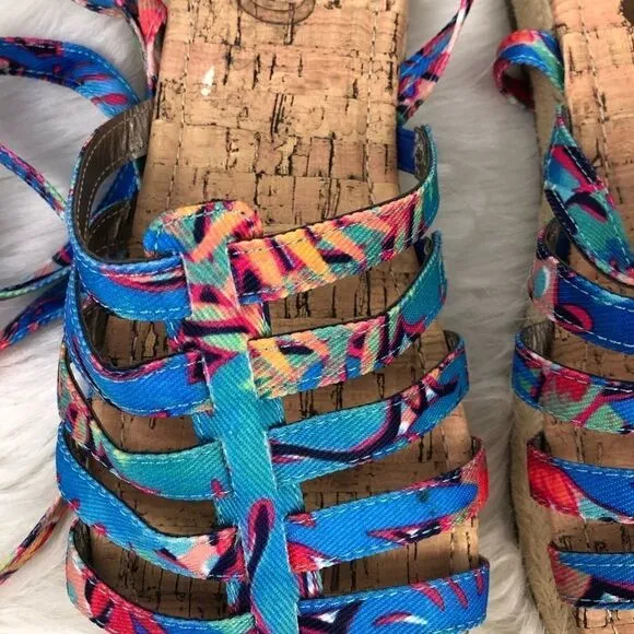 Sam Edelman Circus Multicolor Lace Up Espadrilles