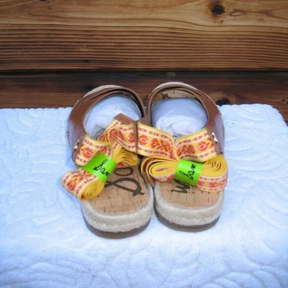 Sam Edelman 7 Womens Brown Leather Espadrilles Sandals Shoes
