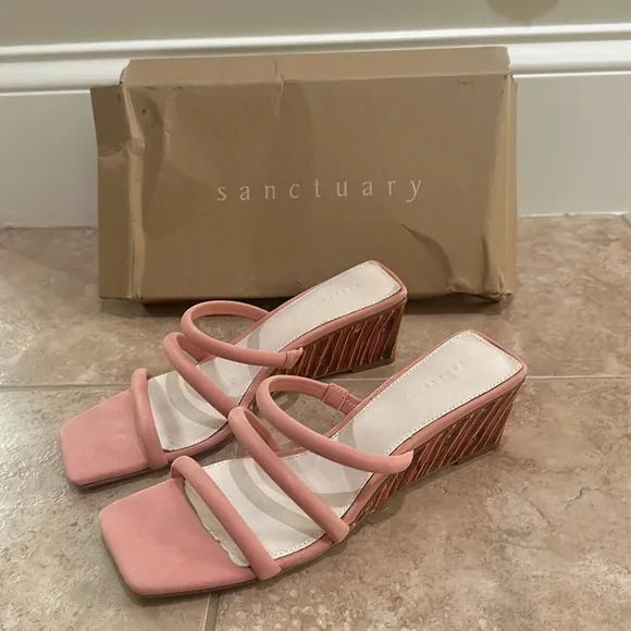 SANCTUARY Klique Suede Sandals in Clay NEW