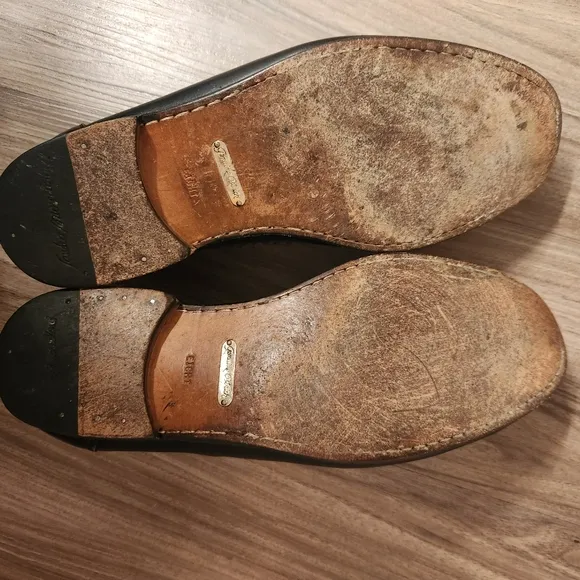 Sandro Moscoloni Genuine Ostrich Dress Loafers Black size 8