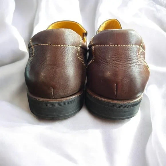Sandro Moscoloni Leather Loafers Slip On Dress Shoes Brown Comfort Men 11 EEE