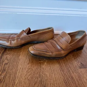 Santoni Brown Leather Slip-On Loafers size 13
